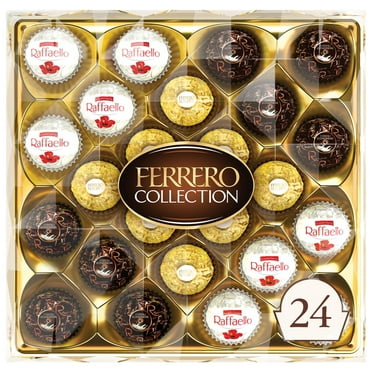 Ferrero Rocher, 24 Count, YPF5 Premium Gourmet Assorted Hazelnut Milk Chocolate, Dark Chocolate and Coconut Chocolates, Chocolate Gift Box, 9.1 oz