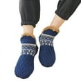 thumbnail image 7 of Adult Knitted Slipper Socks Warm Cozy Fuzzy Socks Non Slip Socks Winter Fluffy Sleep Socks with Grips for Women Men, 7 of 7