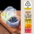thumbnail image 4 of sunsanly 500/600ML Food Storage Box Transparent Two Compartments 90 Degree Opening Lid Stackable Fridge Organizer Picnic Vegetable Fruit Bins Salad Container, 4 of 8
