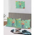 thumbnail image 4 of Spring Easter King Pillow Cases Set of 2 - Microfiber Bed Throw Pillow Covers, Bunny Colorful Eggs Floral Green Decorative Lumbar Pillow Cover with Envelope Closure for Sofa/Travel 20"x36", 4 of 6