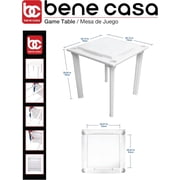 Bene Casa 4-Player Game Table with Built-In Racks and Drink Holders, White