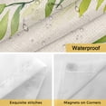 thumbnail image 4 of Eucalyptus Leaf No Hooks Shower Curtain with Snap-in Liner Country Watercolor Sage Green Leaves Vintage Linen Texture Shower Curtains for Bathroom, Waterproof, Easy Install, Washable 72"x96", 4 of 9