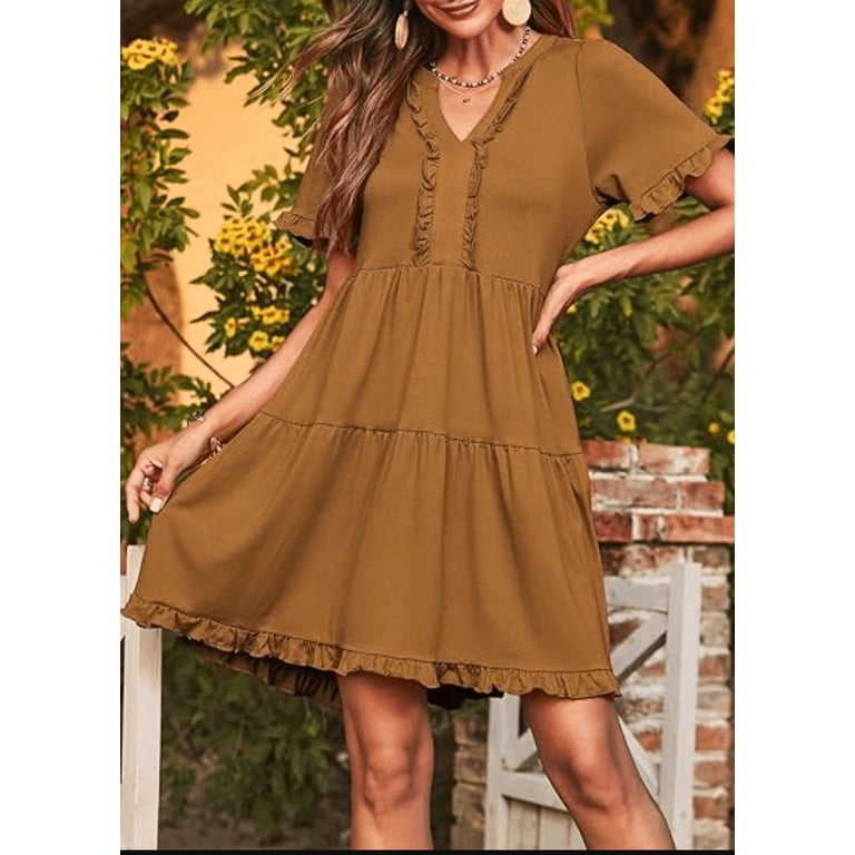casual skater dress Cutie Linen Oshnow 45 / Waist Floral Skater Dress Summer