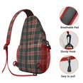 thumbnail image 3 of Sling Backpack,Green and Red Christmas Plaid Pattern Sling Bag with Water Bottle Holder,Waterproof Sling Bag for Men/Women with Headphone Jack for Hiking,Travel, 3 of 6
