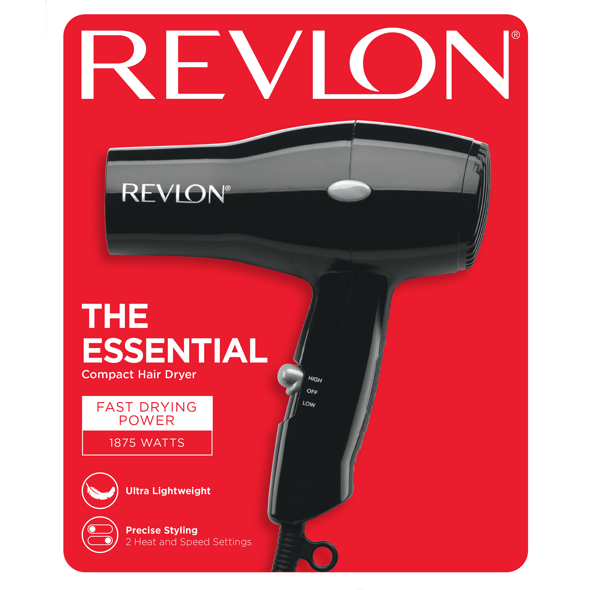 Revlon 1875W Compact Hair Dryer, Black - image 5 of 5
