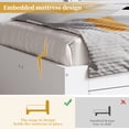 thumbnail image 3 of MODERNLUXE Full Size Daybed with 2 Storage Drawers,Multifunctional Storage Bed Frame with Built-in Bookcase, Wood Corner Bed for Small Space,White, 3 of 8