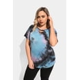 thumbnail image 3 of CASSIE LIZ Plus Size Summer Tops 3X Crew Neck Ripped Cutout Blue Purple Tie Dye Fashion Short Sleeve Tee Loose Fit Tunics Spring Blouses Casual Tee 3XL 22W 24W, 3 of 8