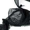 thumbnail image 2 of Uhndy Unlined Underwire Lace Bra for Women,Womens Bra and Panty Sets Sexy Solid Bralette for Ladie Black 38D Bra, 2 of 5