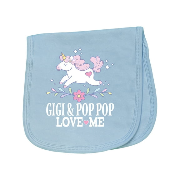 Inktastic Gigi and Pop Pop Unicorn Baby Burp Cloth