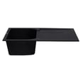 thumbnail image 3 of Pemberly Row Black 34" Single Bowl Granite Composite Kitchen Sink w/ Drainboard, 3 of 9