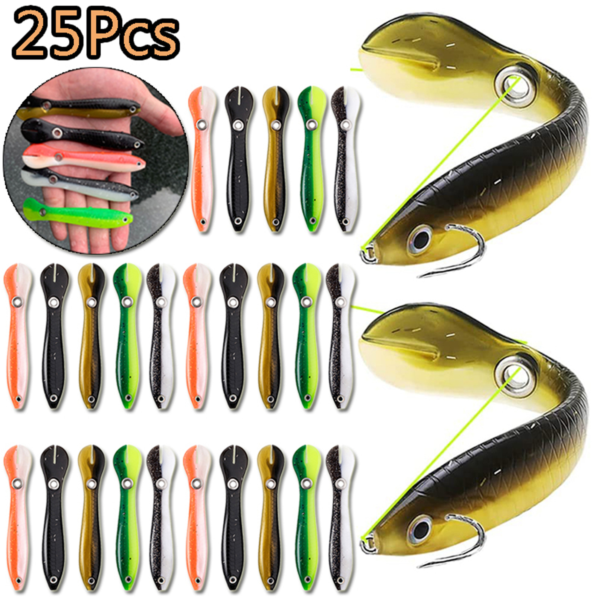 25Pcs Soft Bionic Fishing Lure, Elbourn Bionic Soft Bait for Saltwater