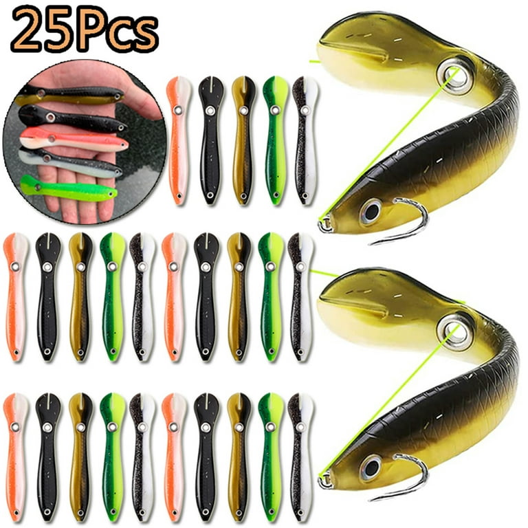 25Pcs Soft Bionic Fishing Lure, Elbourn Bionic Soft Bait for Saltwater &  Freshwater Fishing Accessory for Fishing Lovers Outdoor 