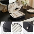 thumbnail image 3 of Casegrace Portable Jewelry Box for Women Girls Double Layer Display Storage Organizer Earrings Ring Necklace Leather Travel Jewelry Case, 3 of 7