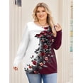 thumbnail image 4 of Zeagoo Womens Plus Size Long Sleeve Tops Fall Crewneck Shirts Pleated Design Casual Dressy Blouses, 4 of 5