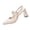 Exquisite Shoes - Beige, variant on Women Closed Toe Pointed Slingback Pumps Summer Block Heel Shoes with Ankle Strap Elegant Casual Formal Footwear for Wedding Guest and Grad Season