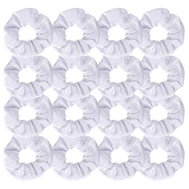Semato Paquete de 16 coleteros de terciopelo blanco para el pelo, elásticos, soporte para coleta, bandas para el pelo, accesorios para mujeres y niñas