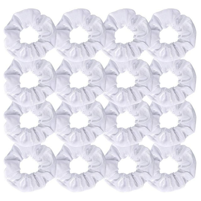 Semato Paquete de 16 coleteros de terciopelo blanco para el pelo, elásticos, soporte para coleta, bandas para el pelo, accesorios para mujeres y niñas