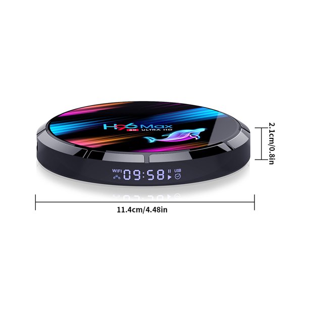 8K UHD TV Box Control remoto Quad Core CPU TV Topbox Televisión Media Player Box 4G + 128G Enchufe de EE. UU. Inevent EL5109-10B