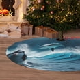 thumbnail image 6 of Yiaed Ice Blue Ocean Cute Dolphin A Print Christmas Tree Skirt , Tree SkirtsTree Mat for Christmas Winter Holiday Indoor Decorations-48", 6 of 7
