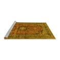 thumbnail image 2 of Ahgly Company Machine Washable Indoor Rectangle Medallion Yellow Traditional Area Rugs, 4' x 6', 2 of 4
