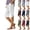 33# White, variant on Trendy Side Split Capri Pants for Women Cotton Linen Side Pocket Comfortable Soft Casual Summer Culottes Navy M