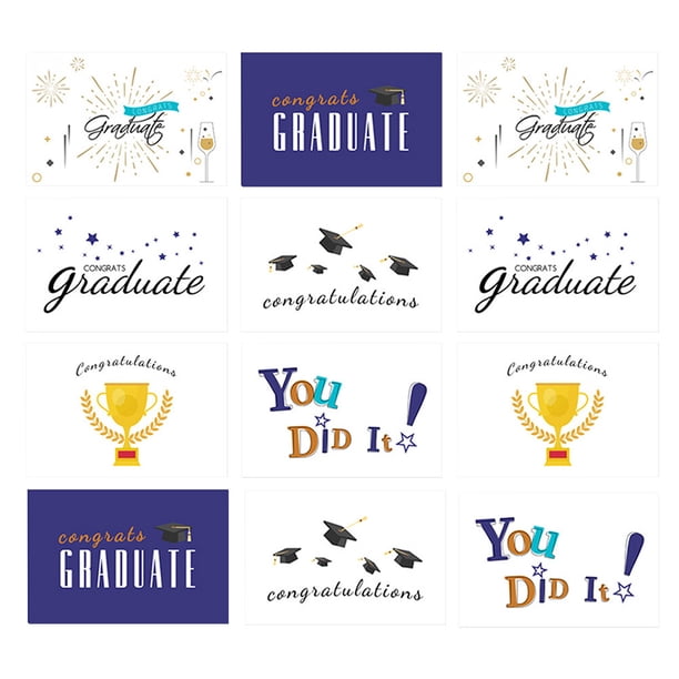 ADDHAT 12Ud Tarjetas Para Fiesta De Graduación Con Sobres Material De Papel Ideal Para Dedicatorias