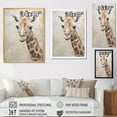 thumbnail image 4 of Designart "Beige Giraffe In Minimalist Portrait" Animals Giraffe Floater Framed Canvas Prints, 4 of 5