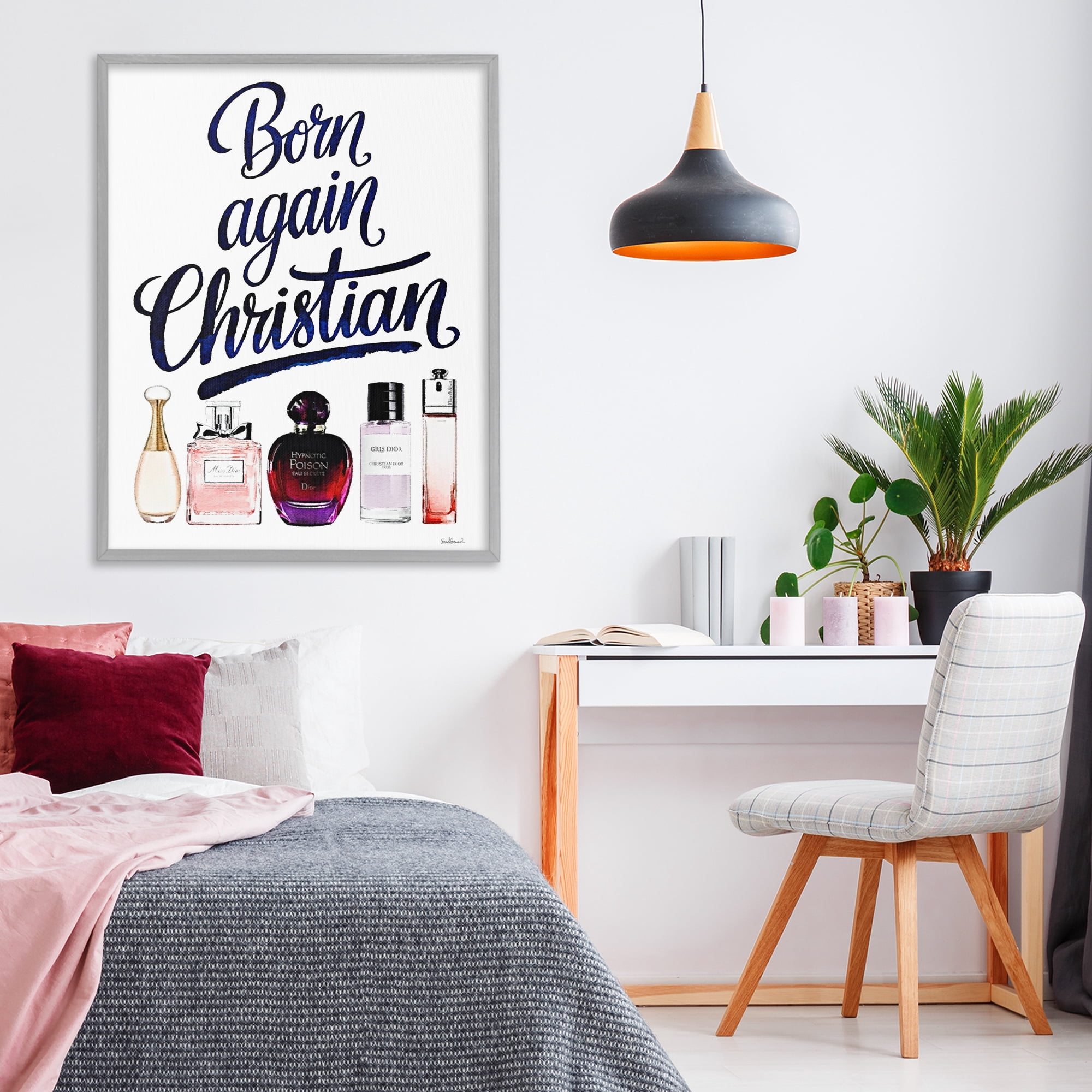 Born Again Christian Skincare Gray Framed Giclee Art, design by Amanda Greenwood