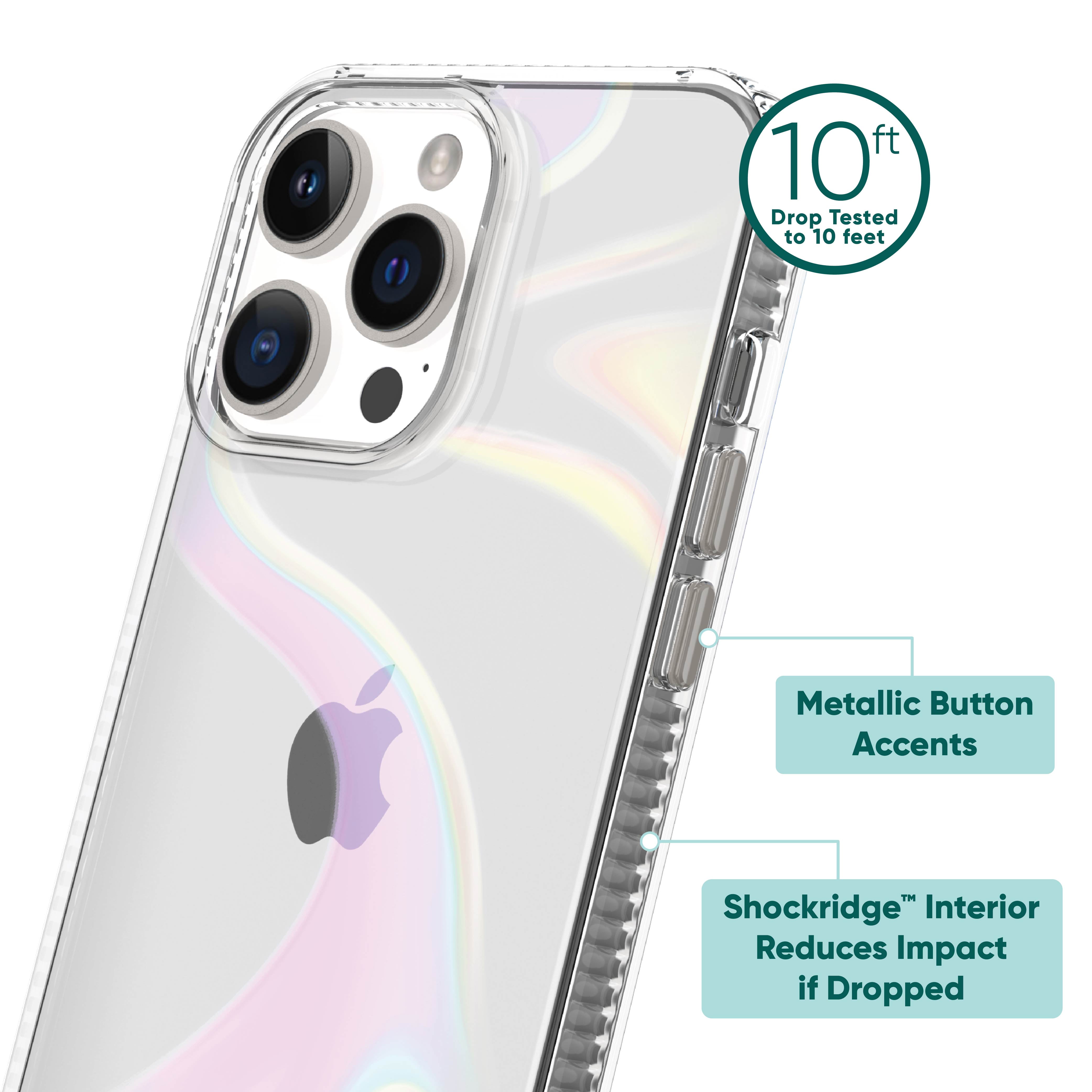 Onn+ Cell Phone Case for iPhone 15 Pro Max with Iridescent