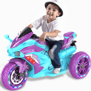 HNH 12V Ride on Motorcycle, Electric Kids Motorcycle, Powered Ride on Motorcycle for 3-6 Years Old, Colorful