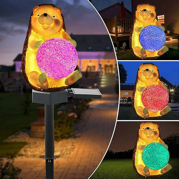 EGNMCR Garden Light Solar Garden Lights - Light Solar Hedgehog Ground Plug Light Solar Outdoor Lights Yard Patio Decoration Lantern Light
