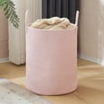 thumbnail image 2 of ColourTree Pink Woven Rope Laundry Hamper Basket, 72L Tall Laundry Basket for Blanket Organizer- Clothes Hamper for Bedroom Storage, 2 of 6