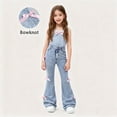 thumbnail image 2 of Babcutegg Kid Girls Jeans Trendy Baggy Straight Leg Cowboy Pants Denim Pants Fall and Winter Trousers for Girls Blue Size 4-5, 2 of 9