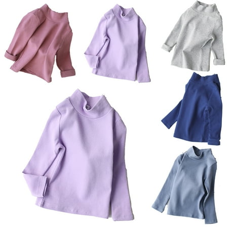 

YTDSCS Baby Kids Boys Girls Undershirts Thermal Shirts Thickened Soft Ground Skin Pure Color with All Autumn and Winter Top for 3-10Y