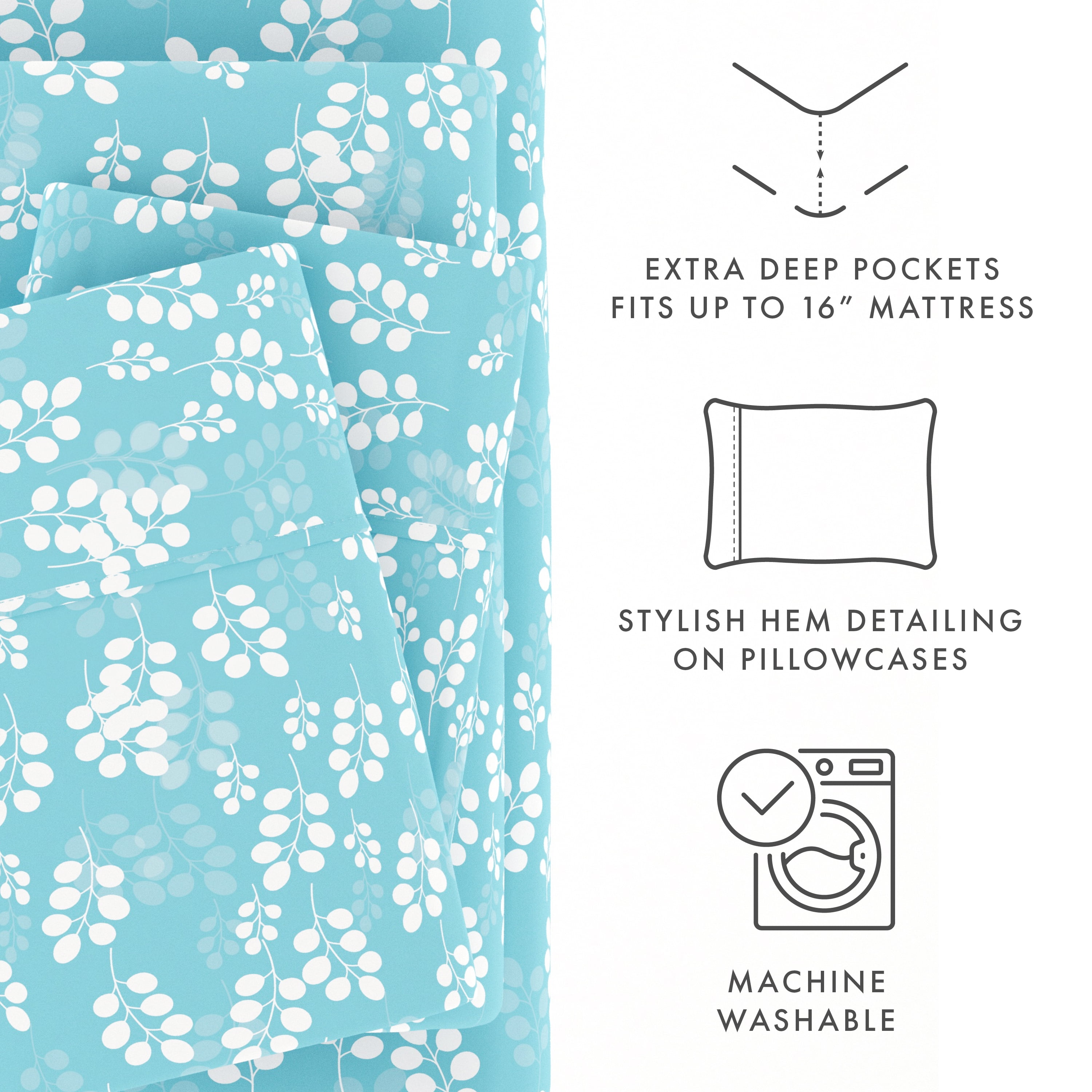 Noble Linens 4 Piece Pattern Microfiber Bed Sheets Set, Pale Wheat, California King
