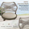 thumbnail image 3 of Dycanpo 26'' Swivel Bar Stools Set of 3, Counter Height Stools with Woven Backrest & Footrest, Beige, 3 of 7