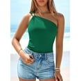 thumbnail image 4 of PRETTYGARDEN One Shoulder Going Out Tops for Women Summer Trendy Sleeveless Fitted Ribbed Shirts Spring Y2K Clothes, 4 of 10