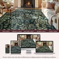 thumbnail image 6 of MICGEEK 8'x10' Floral Washable Rugs 8x10, Non-Slip Soft 8x10 Rugs for Living Room Bedroom, Ultra-Thin Stain Resistant Boho Accent Carpet for Dining Room Office,Dark Green, 6 of 10