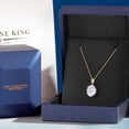 thumbnail image 5 of Gem Stone King 14K Yellow Gold White Zirconia Pendant Necklace | 4.27 Cttw | Gemstone Birthstone | Oval 10X8MM | Gold Necklace for Women | With 18 inch Gold Chain, 5 of 6