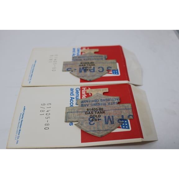 NEW OEM HARLEY AMF FXW FX FXB BLACK GOLD GAS TANK DECALS PAIR 61405-80