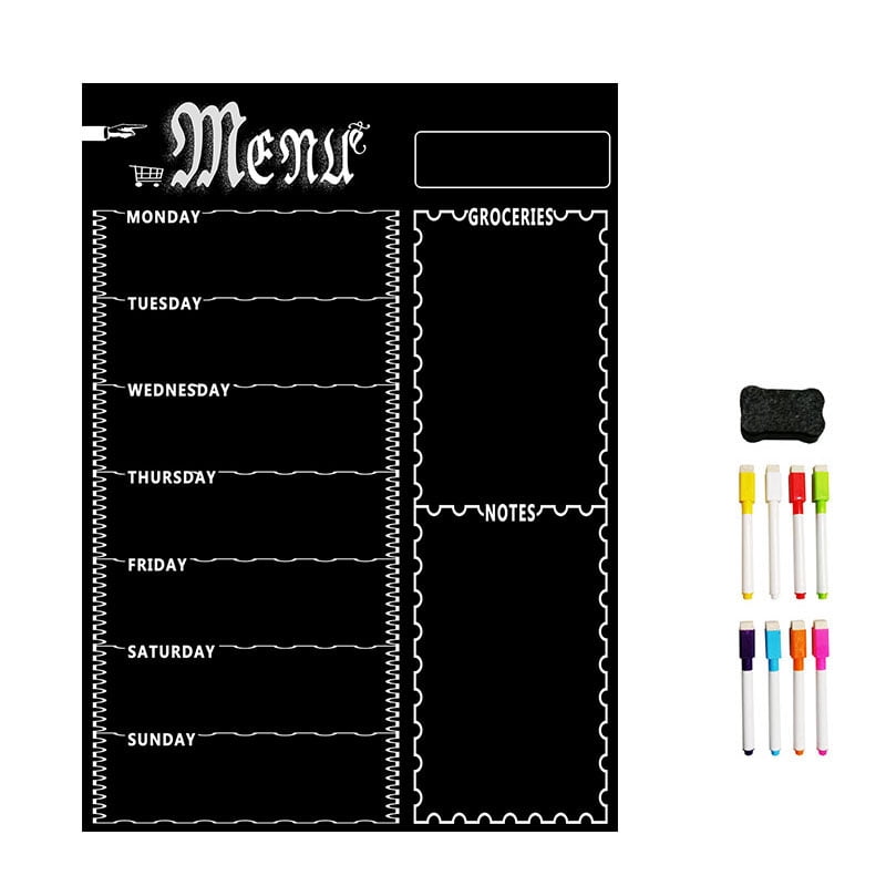 A3 Magnetic Whiteboard Sheet for Kitchen Fridge with 8 Pen(Black) Walmart.com