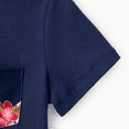 thumbnail image 4 of PatPat Family Matching Sets Deep Blue Tee or Cross Strap Pink Floral High-Low Ruffle Hem Dress, 4 of 4