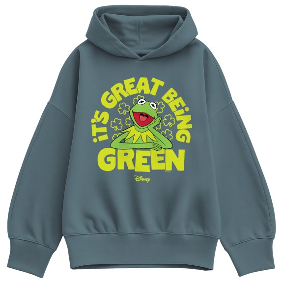 The Muppets - Kermit Great Being Green Oversized Fleece Hoodie Sweatshirt