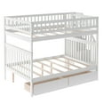 thumbnail image 5 of EUROCO Full over Full Bunk Bed with 2 Drawers and Storage Shelves for Kids, Wood Bunk Beds with Storage for Kids Teens Adults, White, 5 of 11