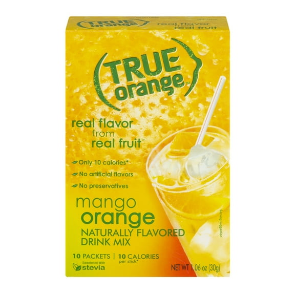 True Orange Drink Mix, 1.06 Oz, Orange Mango, 10 Packets