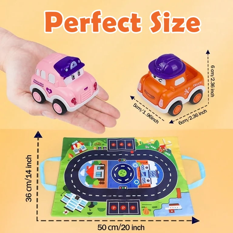 Tepear Mini Pull Back Cars Set, 12 Pieces with Playmat photo 5