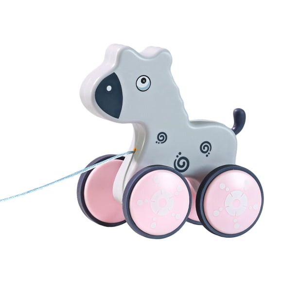 Xuanheng Pull Along Toy Cartoon Animal Push and Pull Along Toy for Pretend Play Party horse