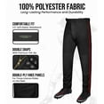 thumbnail image 5 of Exxact Sports Proline Full Length Baseball Pants Adult with Stripes, Relaxed Fit Open Bottom Men Baseball Pants (Black/Red, A6XL), 5 of 7