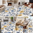 thumbnail image 6 of Yellow Blue Flower Washable Living Room Rugs 6'x9', Abstract Floral Low Pile Throw Large Area Rug Non-Slip Sturdy Edge Binding Carpet for Dining Room Kitchen Office, 6 of 9