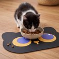 thumbnail image 4 of Cat Shaped Pet Food Mat for Floors, Cute Animal Prints Feeding Mats Non-Slip Floors Absorbent, for Cats Dogs Bowl and Water Dispenser C, 4 of 6